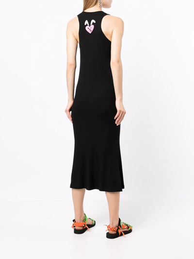 Shop Natasha Zinko Slogan-print Long Dress In Black