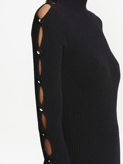 Shop Proenza Schouler Micro-rib Button-embellished Jumper In Black