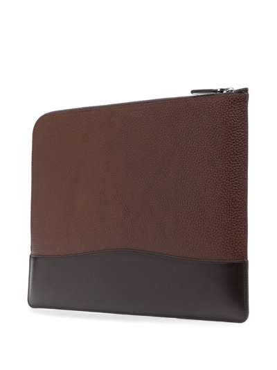 Aspinal Of London City Tech Leather Laptop Bag In Brown