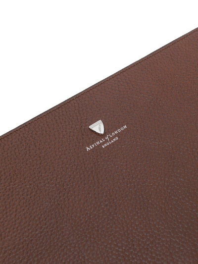 Aspinal Of London City Tech Leather Laptop Bag In Brown