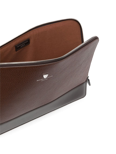 Aspinal Of London City Tech Leather Laptop Bag In Brown