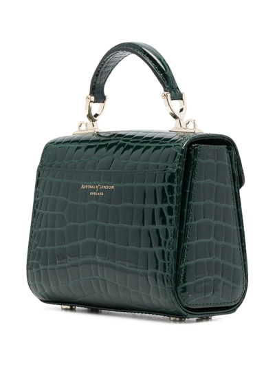 Aspinal Of London Mayfair Midi Crocodile-embossed Bag In Green