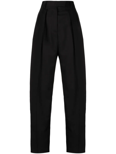 Shop Paul Smith High Waisted Cigarette Trousers In Black