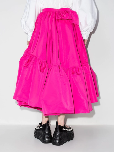 Alexander Mcqueen Asymmetric Layered Ruffled Tiered Taffeta Midi Skirt In Pink