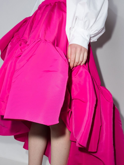 Alexander Mcqueen Asymmetric Layered Ruffled Tiered Taffeta Midi Skirt In Pink