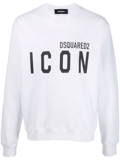 Shop Dsquared2 Icon Jersey Sweatshirt In White