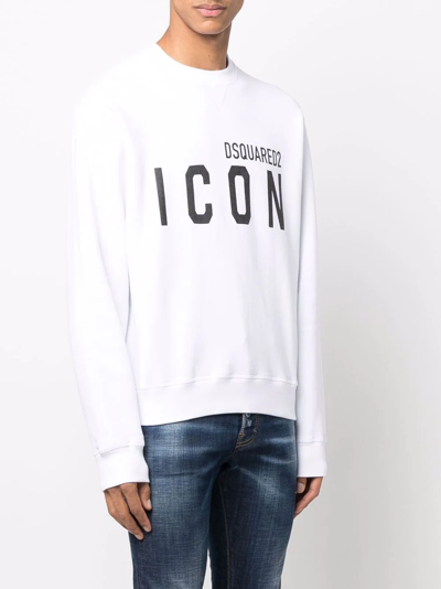 Shop Dsquared2 Icon Jersey Sweatshirt In White