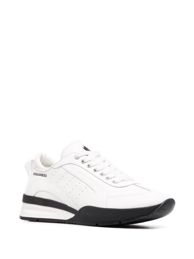 Shop Dsquared2 Round-toe Lace-up Sneakers In White