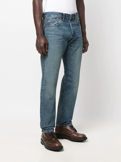 Shop Ralph Lauren Rrl Slim-fit Straight Leg Jeans In Blue