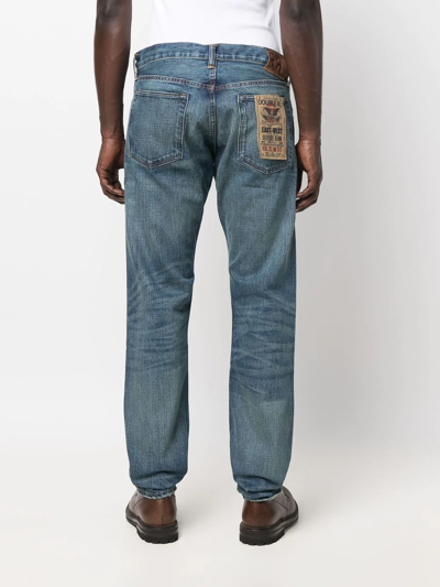 Shop Ralph Lauren Rrl Slim-fit Straight Leg Jeans In Blue