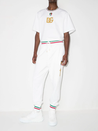 Shop Dolce & Gabbana Stripe-trim Track Pants In White