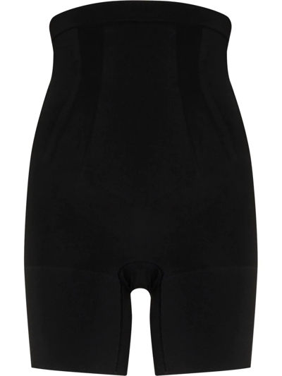 Shop Spanx High-waisted Contour Shorts In Black