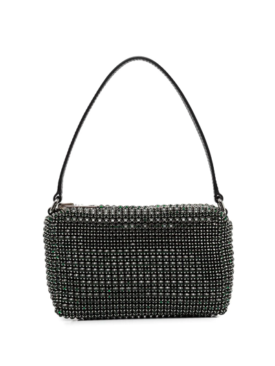 Shop Alexander Wang Heiress Crystal-embellished Pouch Bag In Green