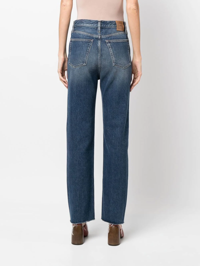 Shop Totême Cropped Straight-leg Jeans In Blue