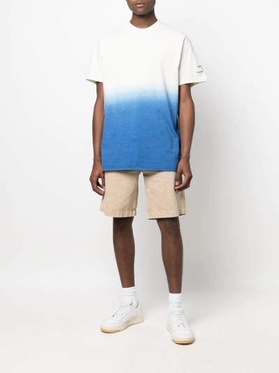 Shop Iceberg X Kailand O. Morris Gradient Cotton T-shirt In Blue