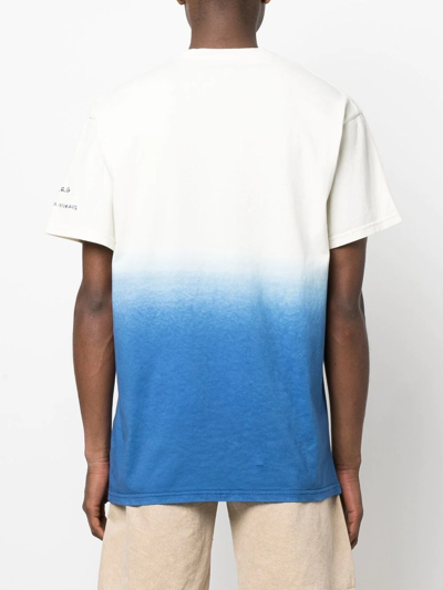 Shop Iceberg X Kailand O. Morris Gradient Cotton T-shirt In Blue