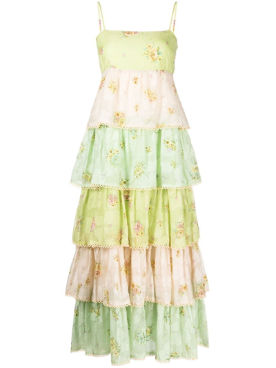 Shop Alemais Clementine Tiered Dress In Multicolour