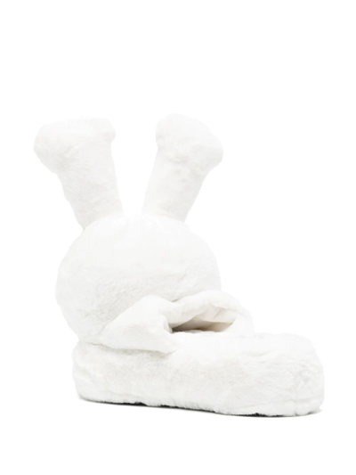 Shop Natasha Zinko Bunny Head Slippers In White