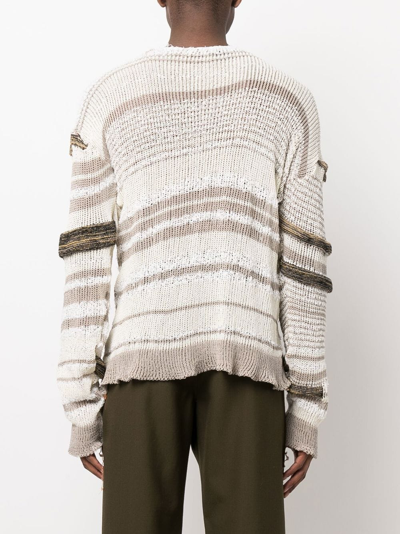 Vitelli Chaga Reverse Logo Stitch Sweater In White