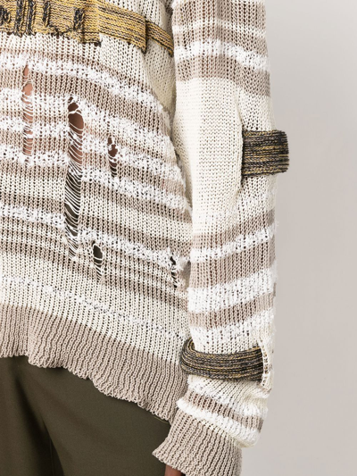 Vitelli Chaga Reverse Logo Stitch Sweater In White