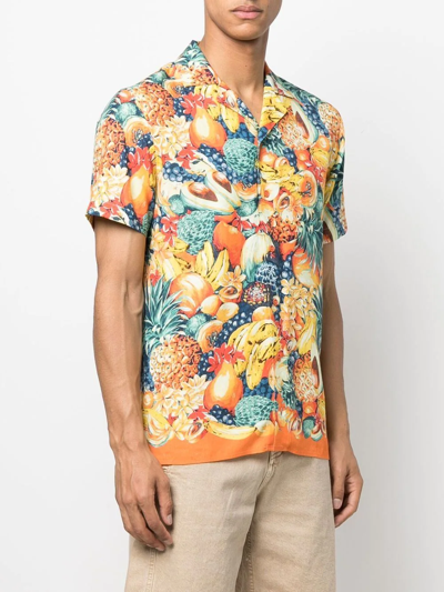 Shop Orlebar Brown Travis Graphic-print Shirt In Orange