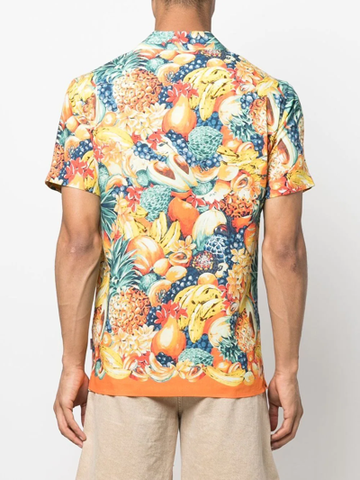 Shop Orlebar Brown Travis Graphic-print Shirt In Orange
