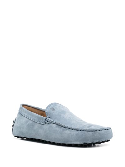 Shop Tod's Gommino Driving Suede Loafers In Blue