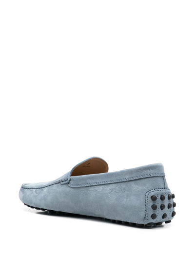 Shop Tod's Gommino Driving Suede Loafers In Blue