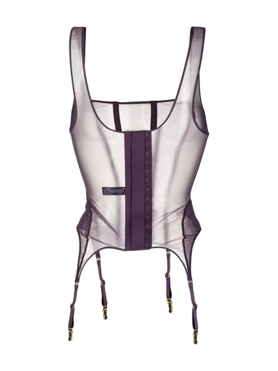 Shop Maison Close L'amoureuse Combination Corset In Purple