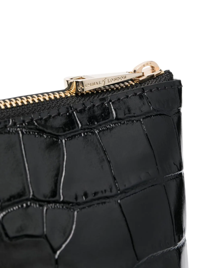 Shop Aspinal Of London Regent Crocodile-effect Tote Bag In Black