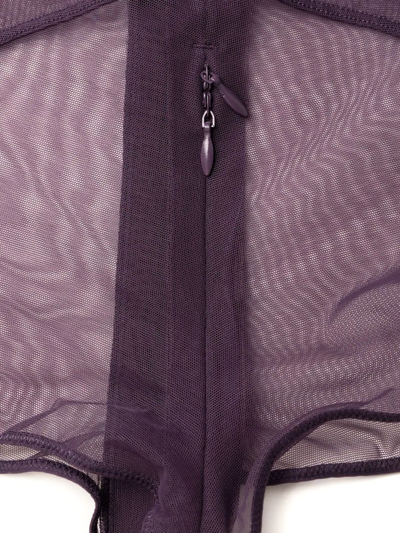 Shop Maison Close Zipped Suspender Shorts In Purple