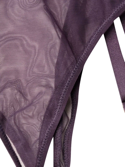 Shop Maison Close L'amoureuse High-waisted Suspender Briefs In Purple