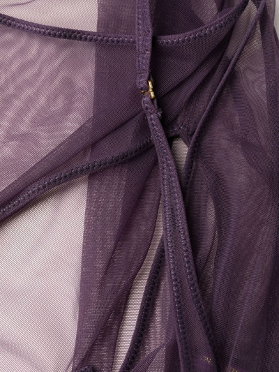 Shop Maison Close Bodystring Plunge-neck Body In Purple