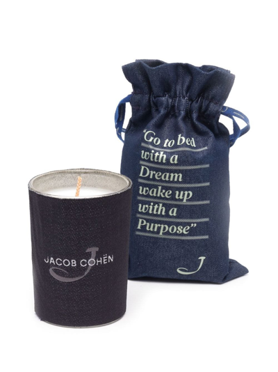 Jacob Cohen Logo Embossed Candle In Blue