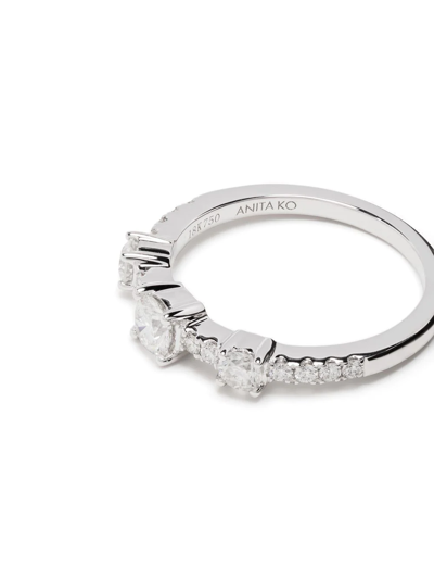 Shop Anita Ko 18kt White Gold Collins Diamond Ring In Silver