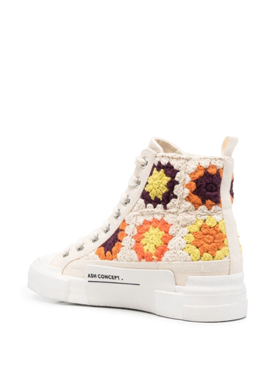 Shop Ash Crochet High-top Sneakers In Neutrals