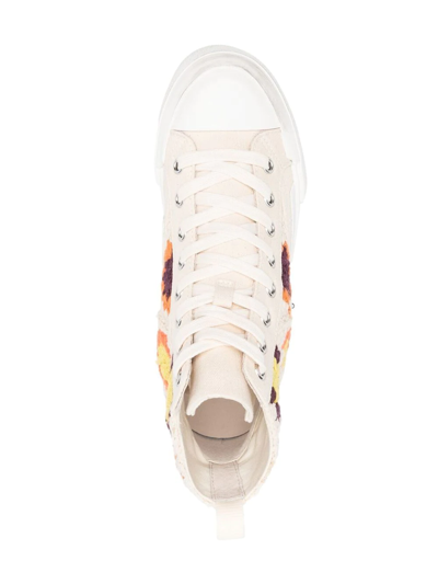 Ash Crochet-knit High-top Trainers In Neutrals