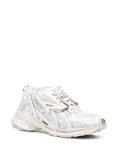 Shop Balenciaga Runner Lace-up Sneakers In White