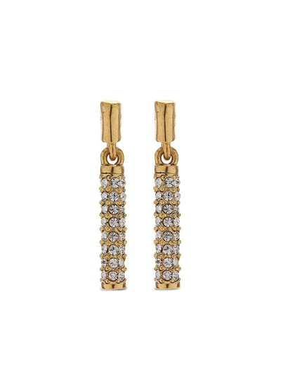 Shop Oscar De La Renta Mini Stick Earrings In Gold