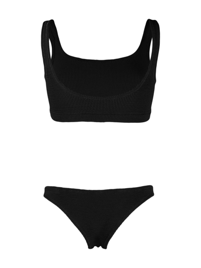 Shop Reina Olga Ginny Boobs Seersucker Bikini Set In Black