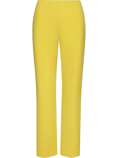 Shop Oscar De La Renta Zip-front Tailored Trousers In Yellow