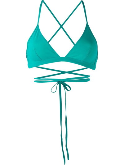 Shop Isabel Marant Wraparound Triangle Bikini Top In Green