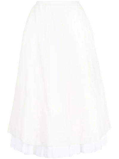 Shop Khaite Luca A-line Midi Skirt In White