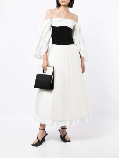 Shop Khaite Luca A-line Midi Skirt In White