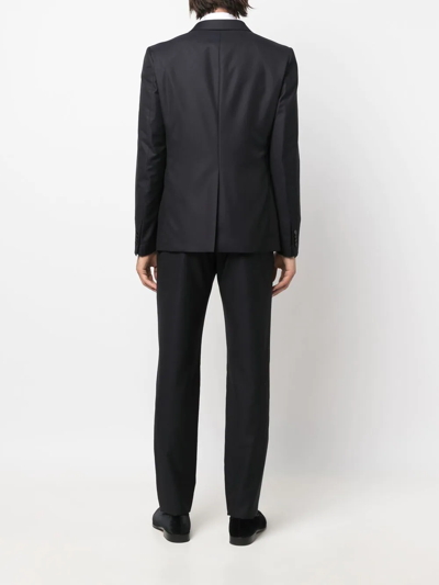 Shop Tagliatore Single-breasted Two-piece Suit In Blue