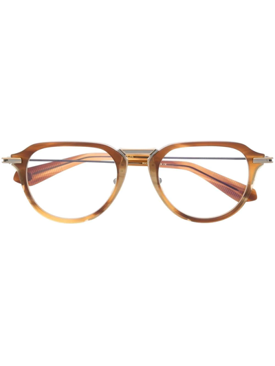 Shop Dita Eyewear Altrist Square-frame Glasses In Brown