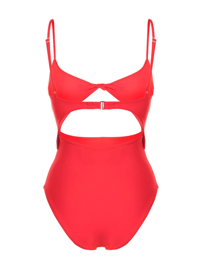 Shop Mara Hoffman Kai Cut-out Swimsuit In Red