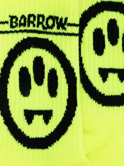 Shop Barrow Intarsia-knit Logo Socks In Yellow