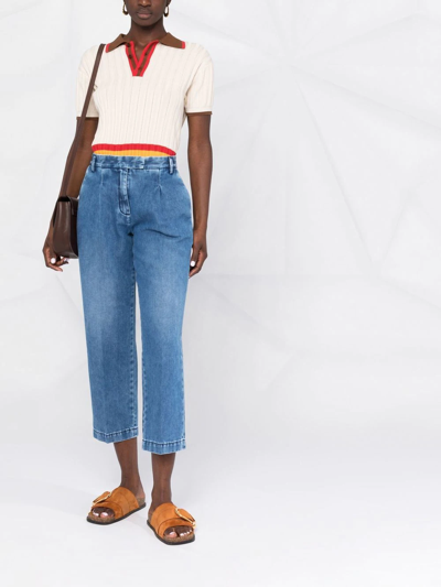 Jacob Cohen Diane Cropped Trousers In Blue