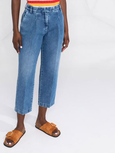 Jacob Cohen Diane Cropped Trousers In Blue